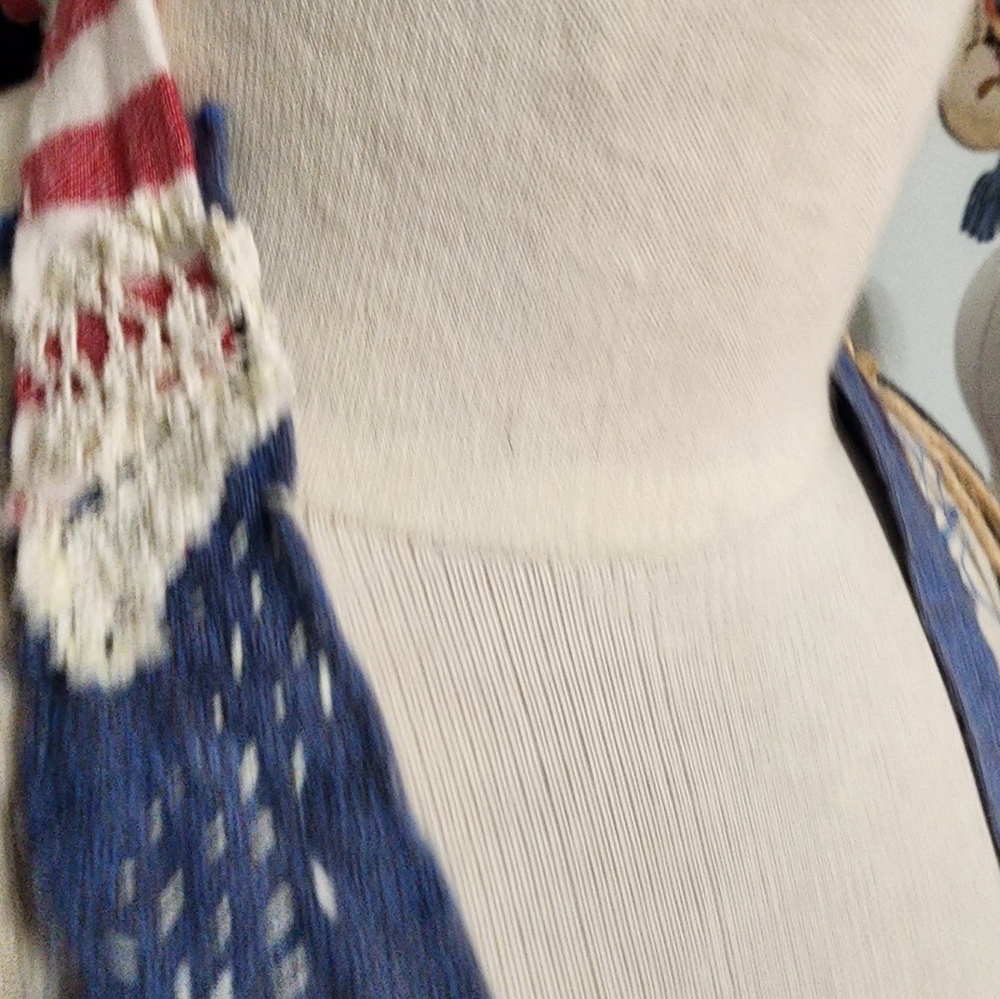 JABOT OOAK CHUNKY PATRIOTIC MOSSIE ANNA ARTISAN DESIGN NWT - Picture 10 of 14